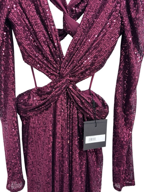 Mac Duggal Wine Sequin Cutout Evening Gown Size 4